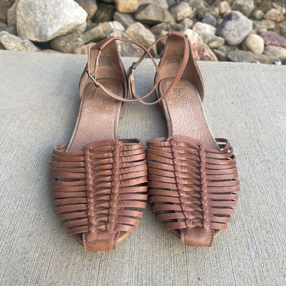 Seychelles Shoes - Seychelles Trinket Woven Leather Huarache Sandals Flat  Cognac Brown Size US 9